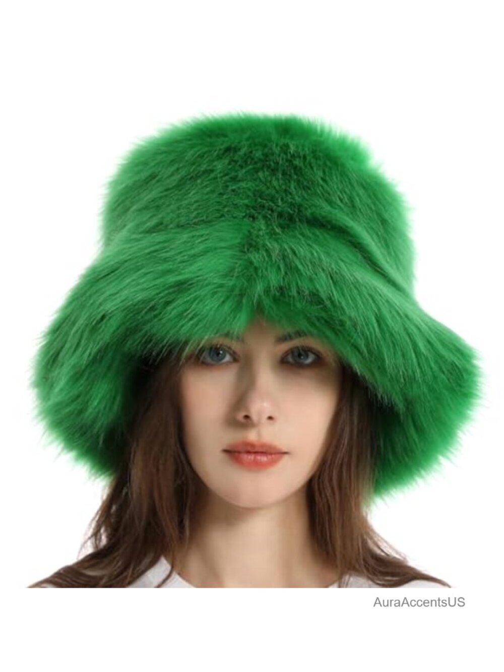 Reyox Fuzzy Bucket Hat Warm Faux Fur Fisherman Cap